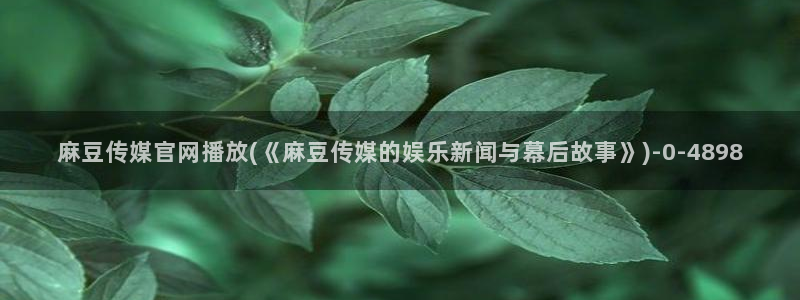 md 麻豆传媒官网：麻豆传媒官网播放(《麻豆传媒的娱乐新闻与幕后故事》)